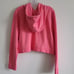 ADIDAS ORIGINALS Hoodie Sweatshirt Cropped Velvet Trefoil Logo Size Large Pink