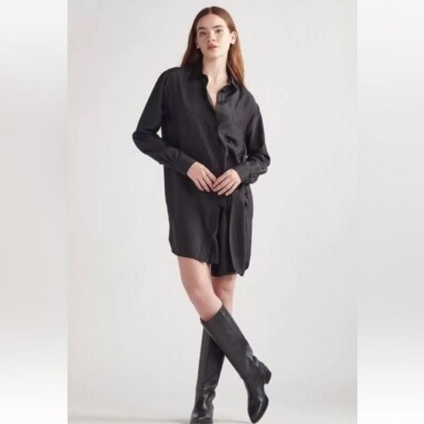 New Thakoon Black silk tie front dress Large