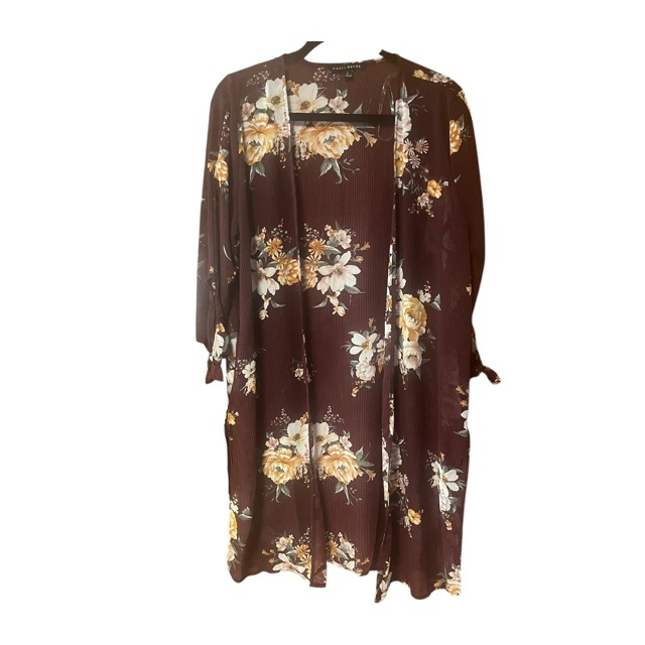Haute Monde Sheer Floral Kimono NWT