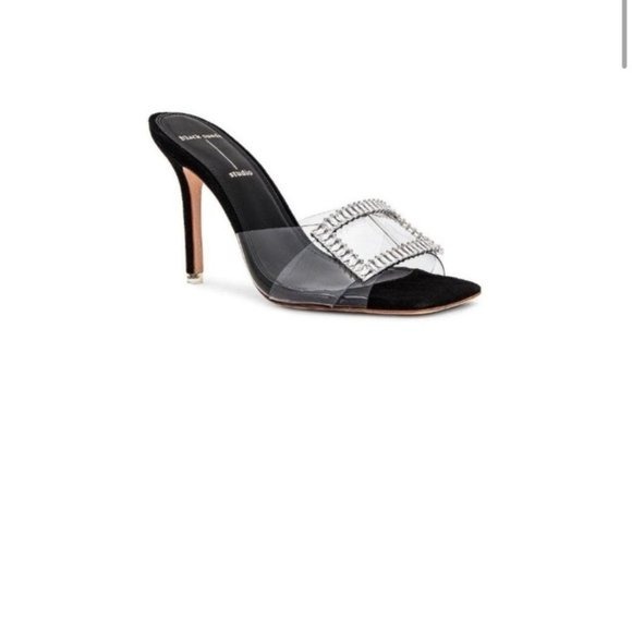 Black Suede Studio Marlene Mule in Black