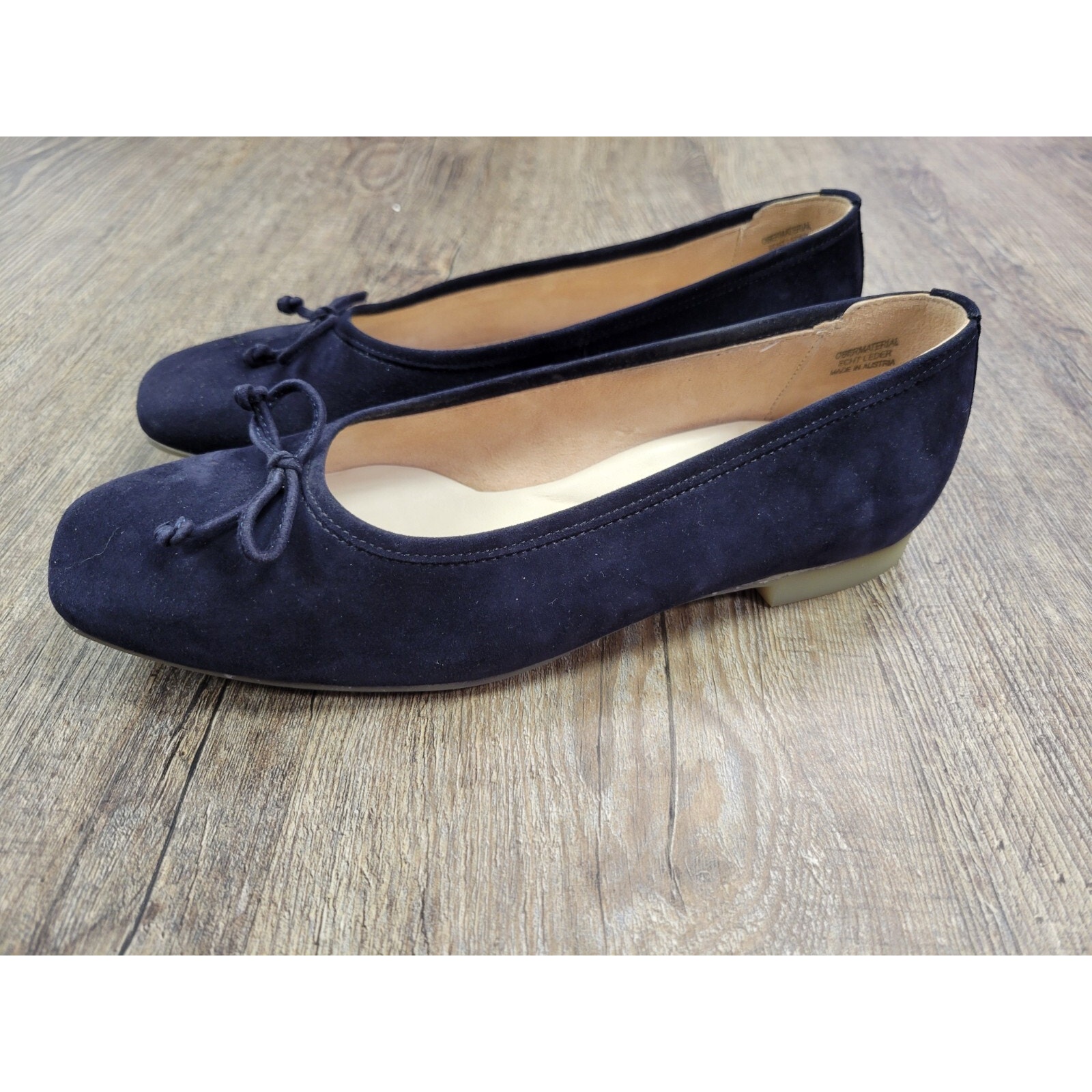 PAUL GREEN Mareva Ballerina Flat In Dark Navy Blue Suede Shoes US Size 8B