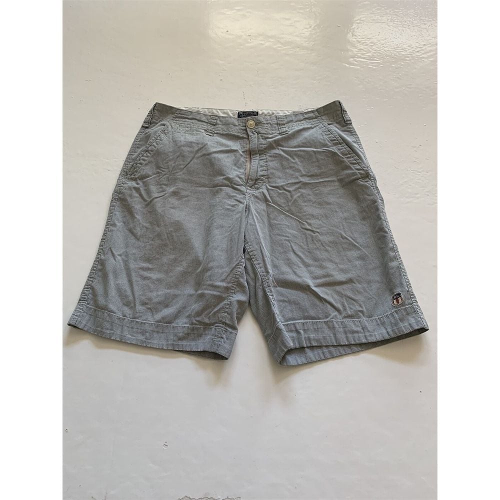Polo Jeans Co. 36 x 12 Blue Striped Pincord RL Shield Longer Length Shorts
