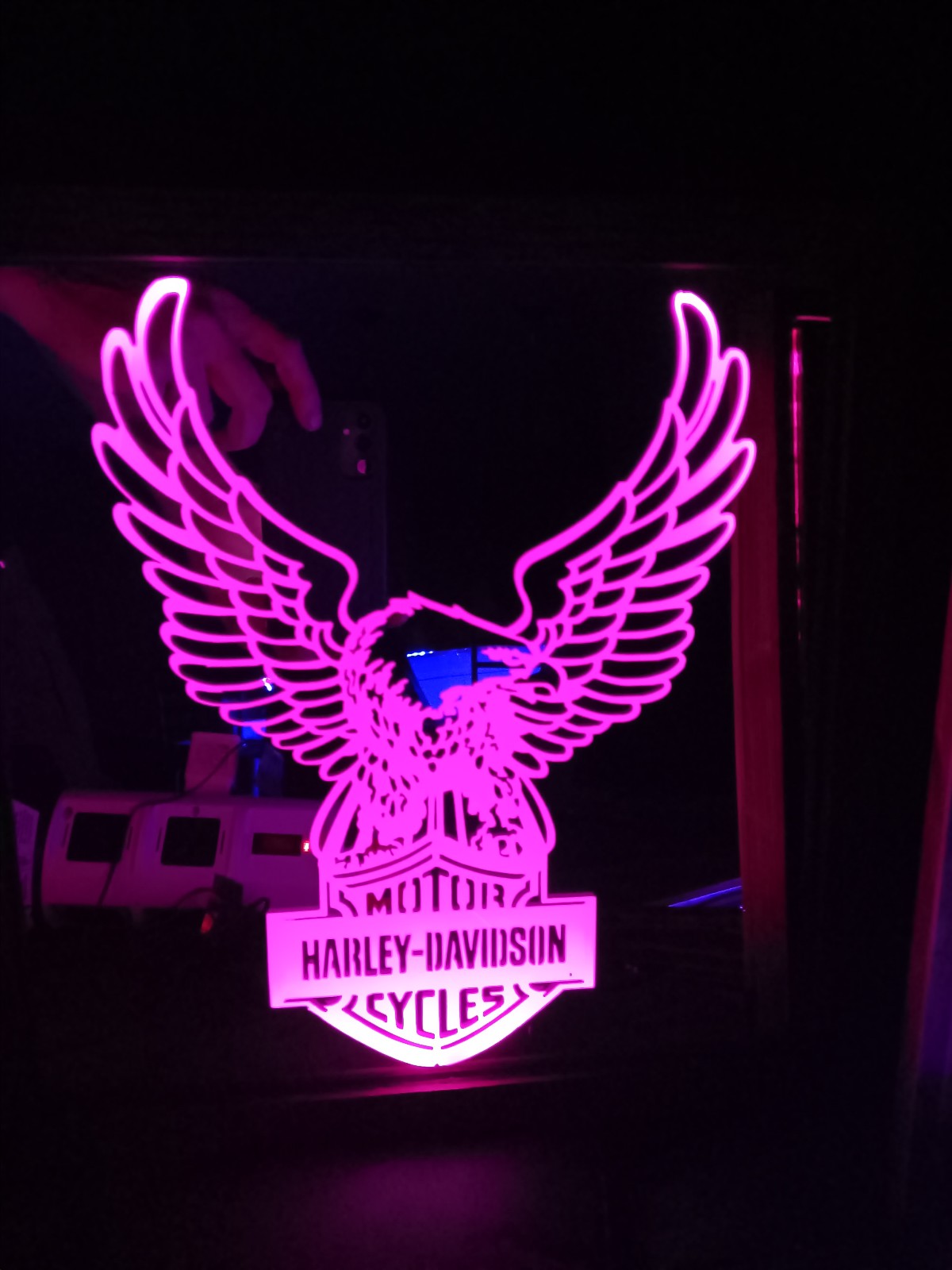Harley-Davidson etched lighted mirror