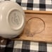 Rae Dunn Taste, Eat, Dip Ceramic Wood Serving Bowls Dish Tray Set