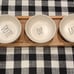Rae Dunn Taste, Eat, Dip Ceramic Wood Serving Bowls Dish Tray Set