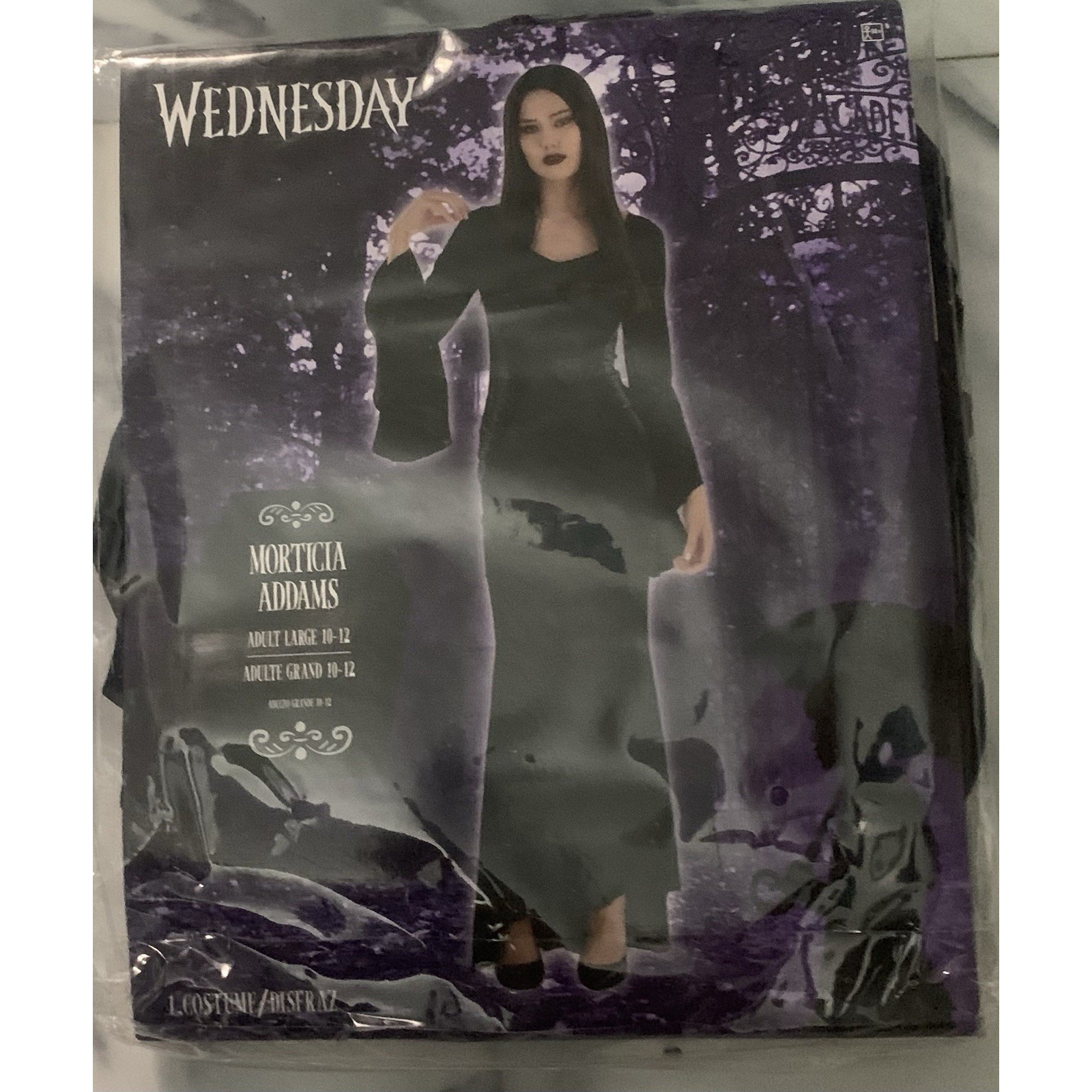 Wednesday Morticia Addams Adult Large 10-12 One Piece Dress NEW