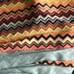 Missoni for Target King Duvet Shams Set Sham Blue Brown Zig Zag Comforter HTF