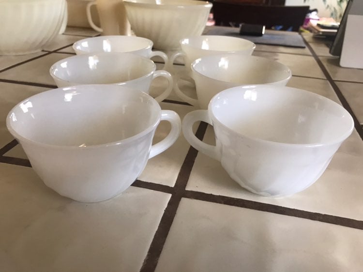 Fire king set of 6 coffee mugs vintage