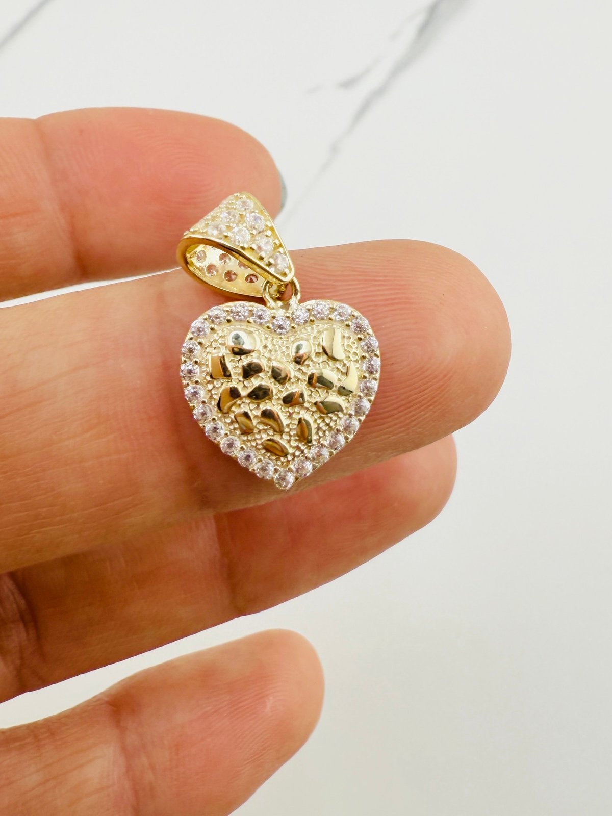 ❤️ 10k Real gold pendant heart nugget