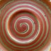 Art Pottery Dish Orange Spiral Edged With Birds Leaves & Shells Czechoslovakia
