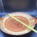 Art Pottery Dish Orange Spiral Edged With Birds Leaves & Shells Czechoslovakia