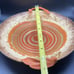 Art Pottery Dish Orange Spiral Edged With Birds Leaves & Shells Czechoslovakia