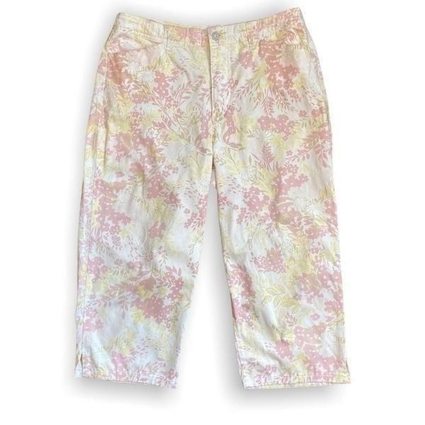Gloria Vanderbilt Pastel Floral Grandma Core Capris SZ 12 90’s