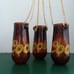 RARE Set of 3 Coors Amber Glass Hanging candle holders chain chandelier