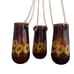 RARE Set of 3 Coors Amber Glass Hanging candle holders chain chandelier
