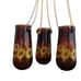 RARE Set of 3 Coors Amber Glass Hanging candle holders chain chandelier