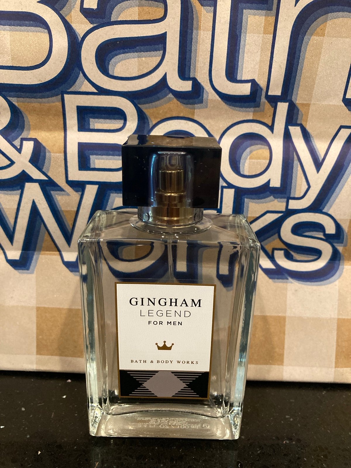 Gingham Legend men’s cologne. - detail