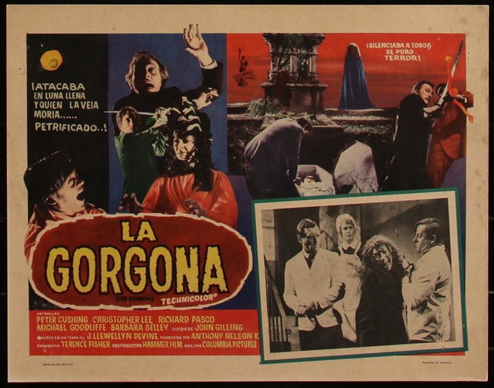 The Gorgon 1964 Mexican Lobby Card Hammer Horror Peter Cushing Christopher Lee