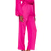 Lovers + Friends Satin Wide Leg Pant Barbie Pink XS Trouser High Rise 228 NEW