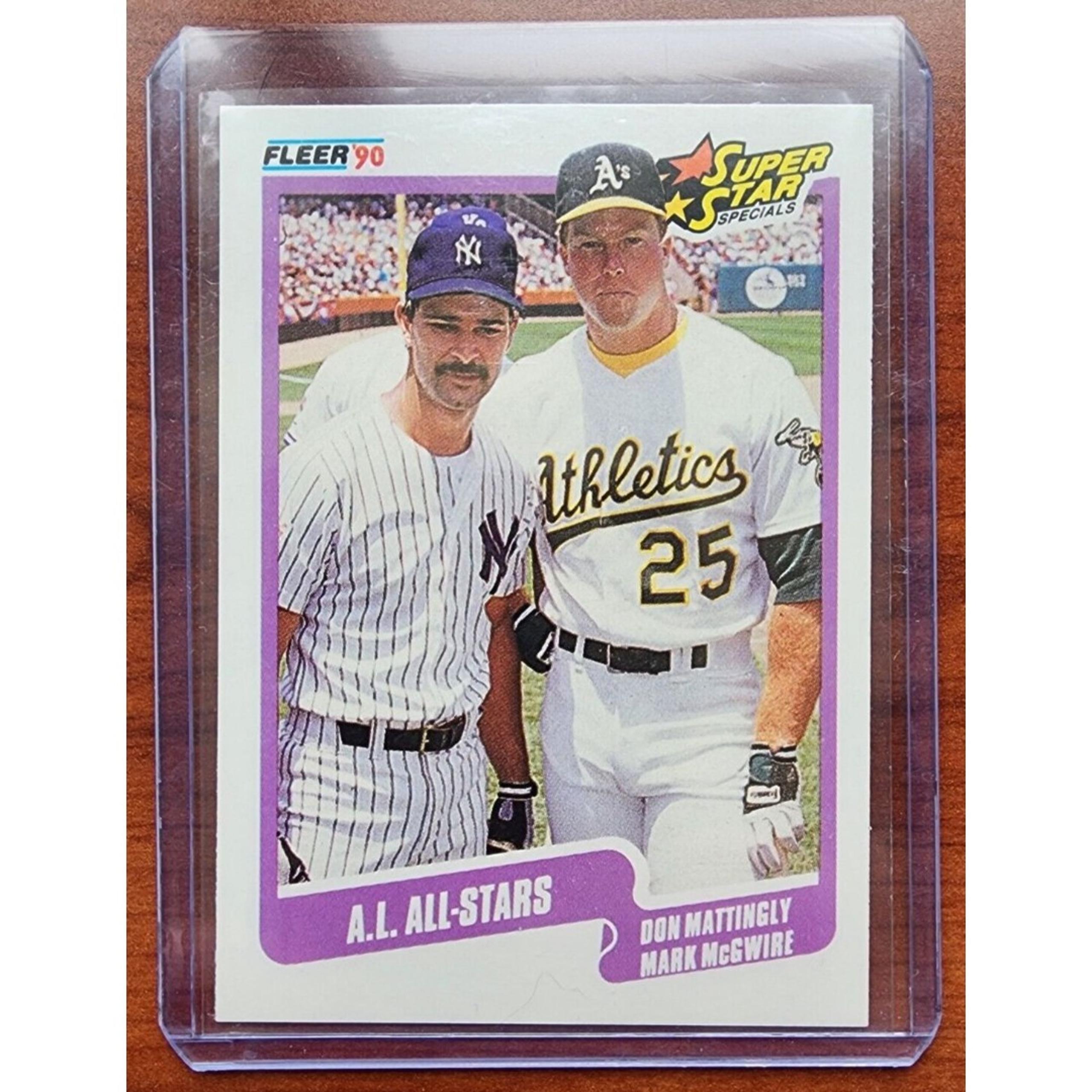 1990 Fleer Baseball Card #638 Don Mattingly & Mark McGwire, Super Star Specials