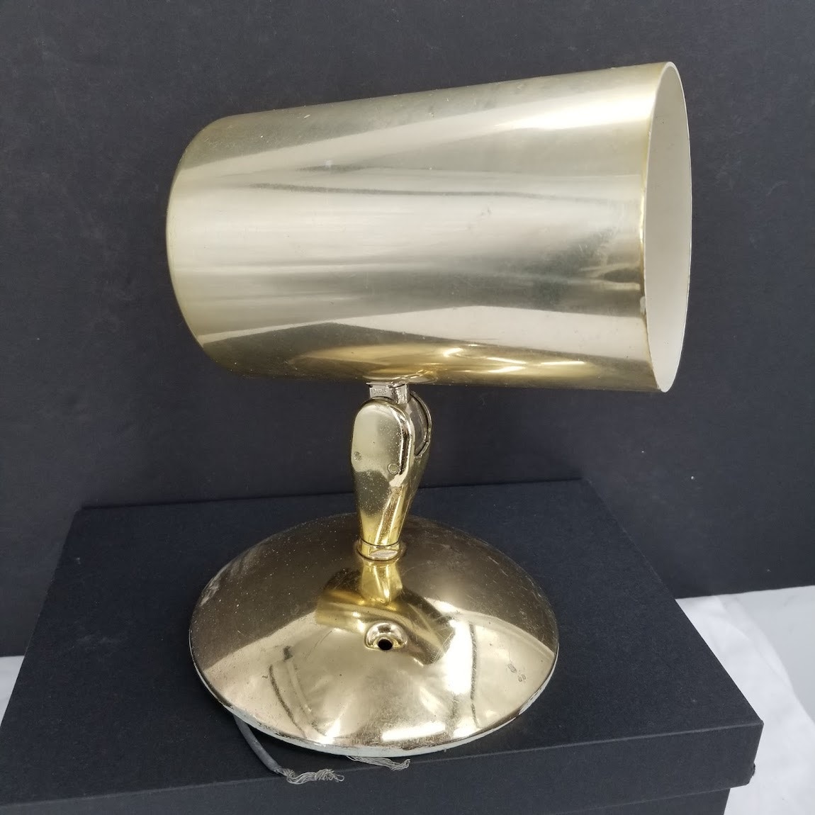 Pair Brass-tone golden Wall mount MCM down lights Mid Century Lamps set of 2