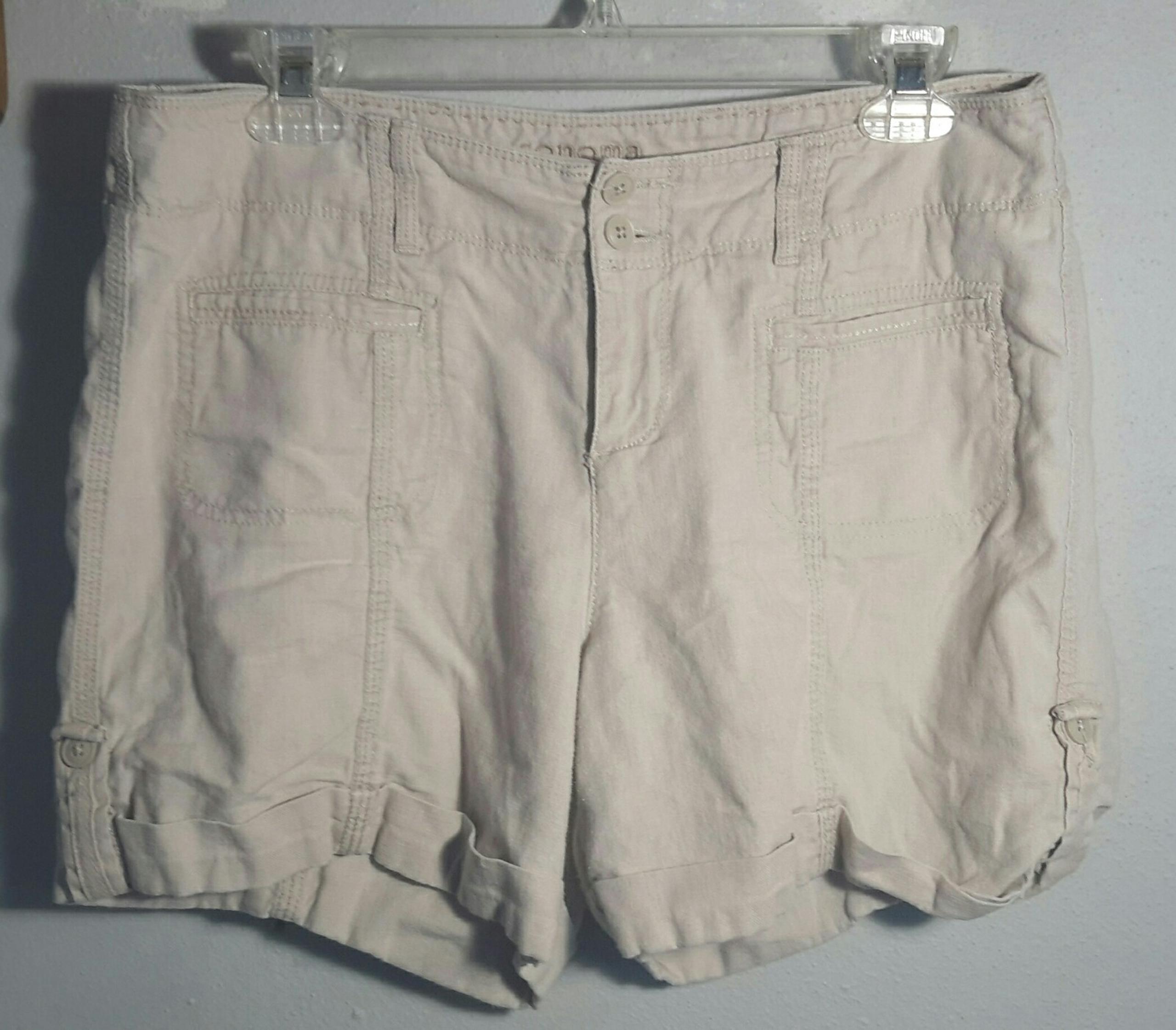 Sonoma Women's 8 Linen Khaki Shorts