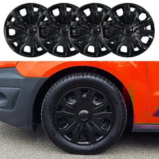 Black Skin Covers Hub Caps Set 4 FOR 2014-2022 Ford Transit Connect 16 Wheel