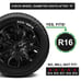 Black Skin Covers Hub Caps Set 4 FOR 2014-2022 Ford Transit Connect 16 Wheel