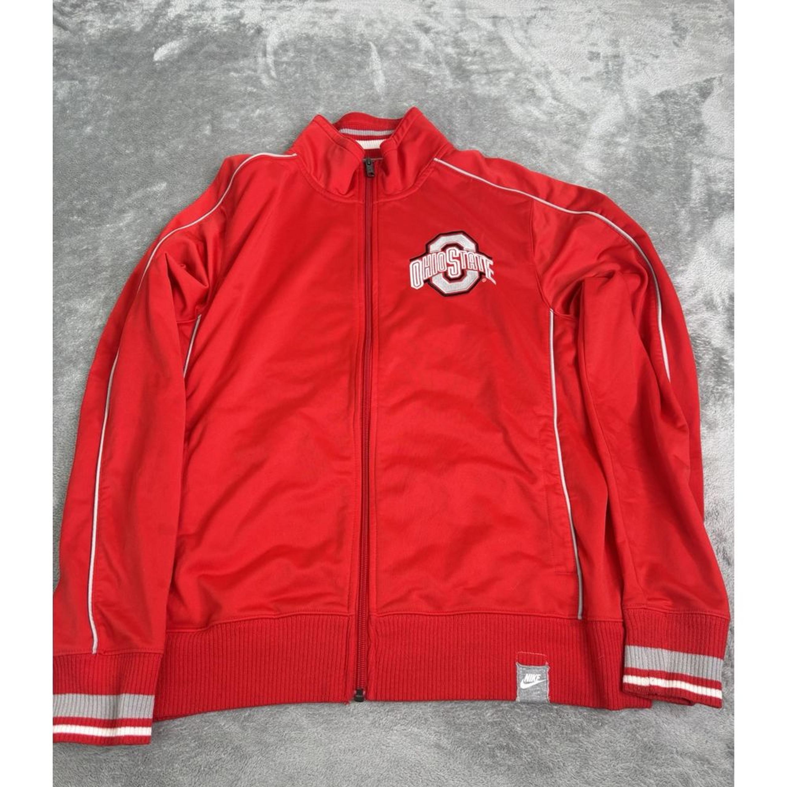 Vintage Y2K Nike Ohio State Buckeyes Full Zip Track Jacket Men's Size Large Red