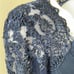 La Femme Ruched Twist Column Gown in Navy