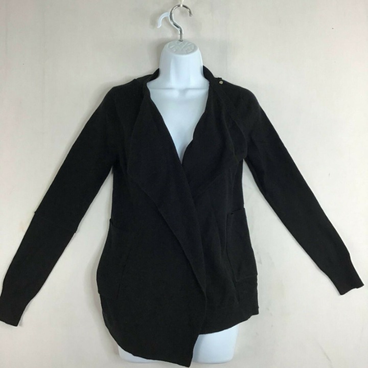 Diesel Women's Black Solid Cardigan Sweater Long Sleeve Open Front Size XS
