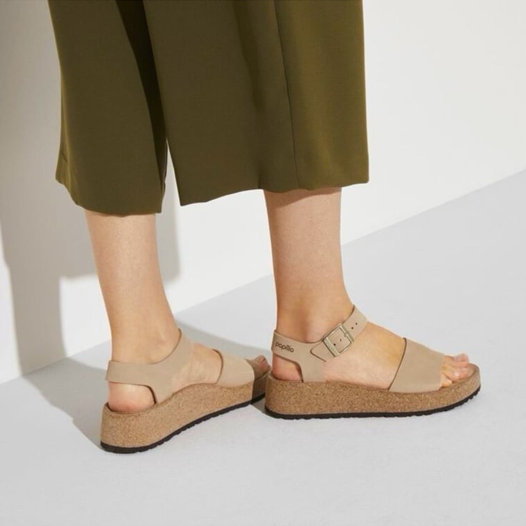 New Birkenstock Glenda Nubuck Leather - Sandcastle