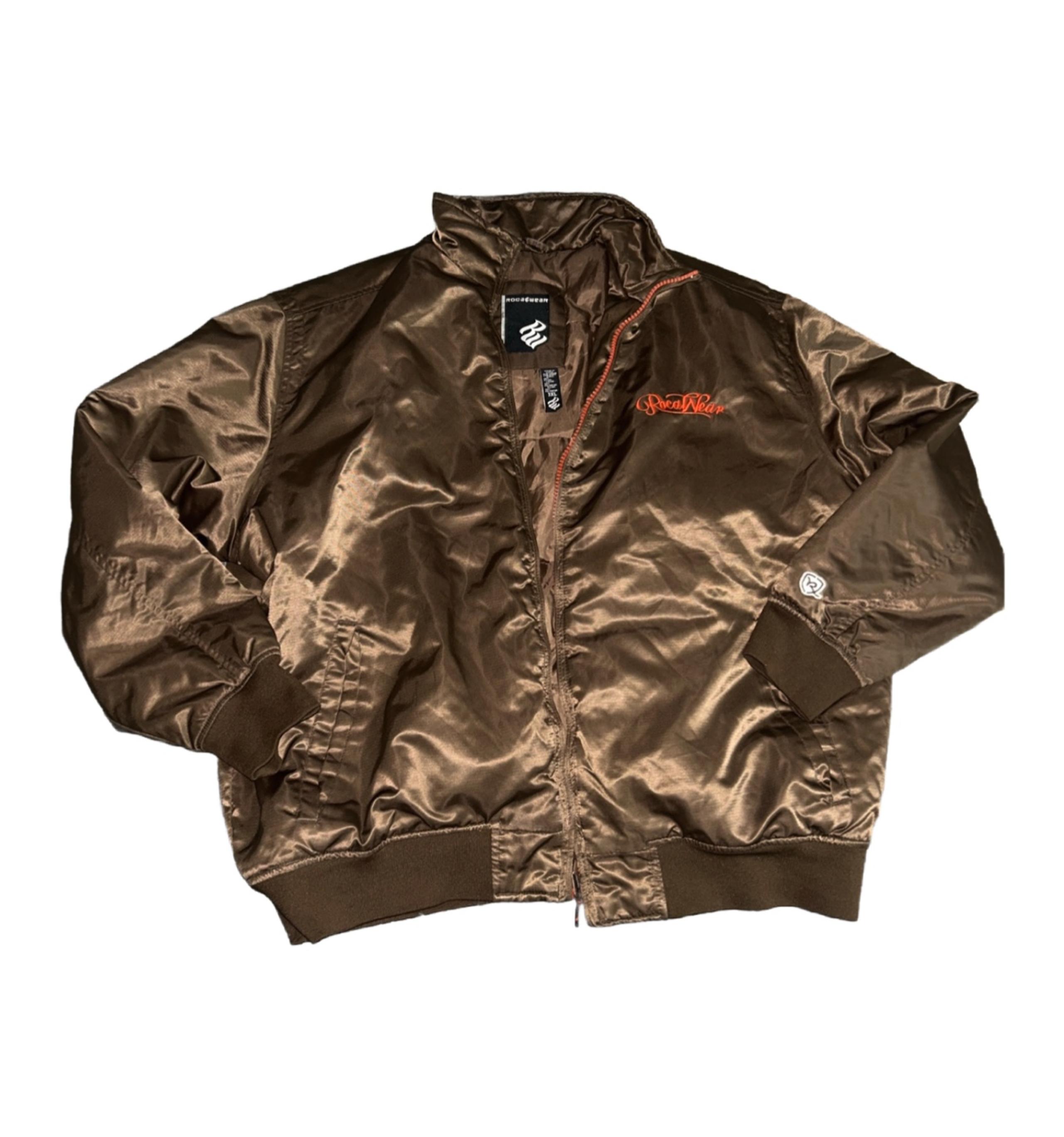 3xl Rocawear Y2K Hip Hop Rap Mens 3XL Long Sleeve Brown Snap Jacket