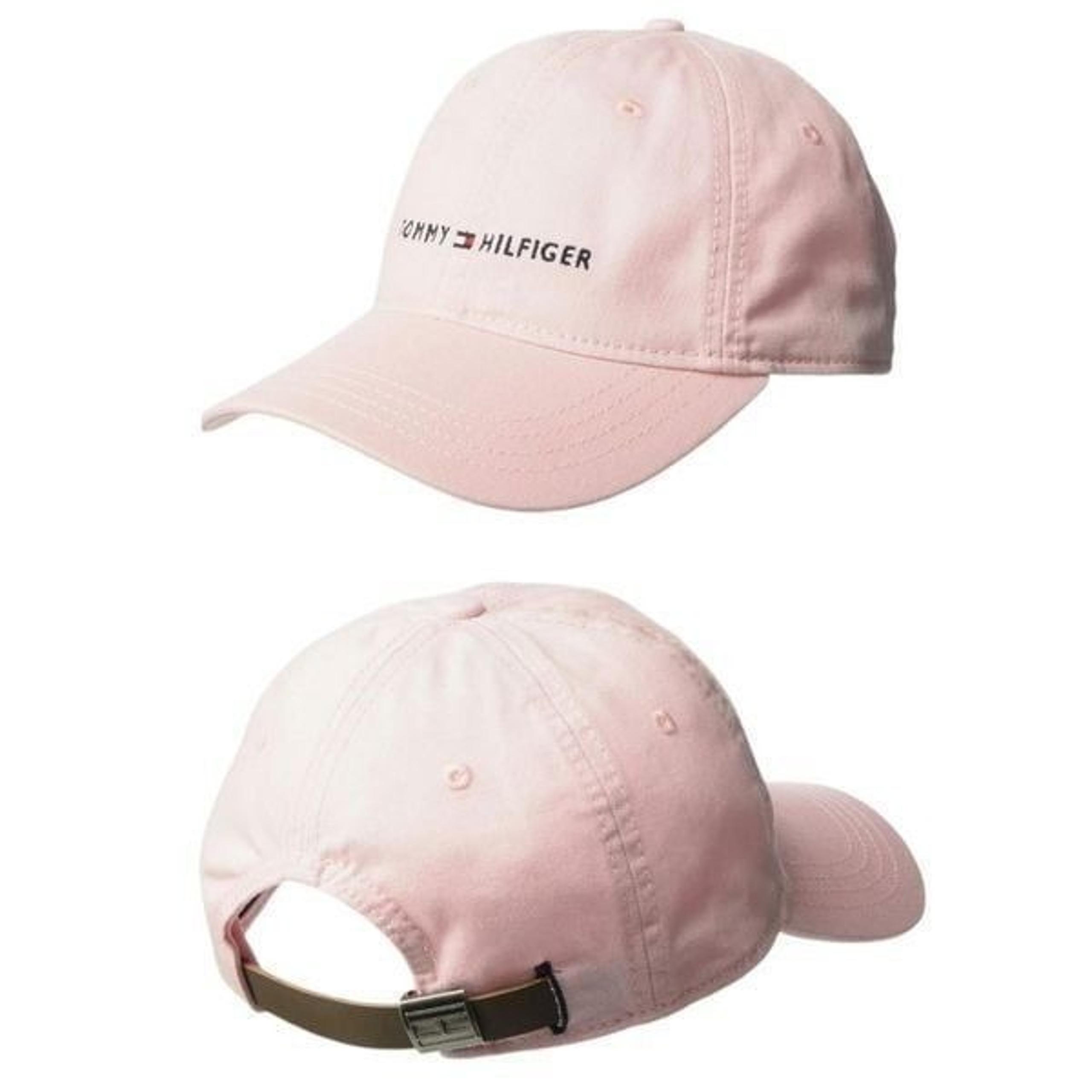 NWT Pink Logo Unisex Adjustable Baseball Hat One Size - Tommy Hilfiger