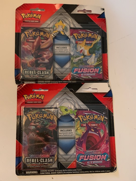 Pokémon TCG: FUSION STRIKE & REBEL CLASH 2 PACK PIN SET - JIRACHI & CELEBI