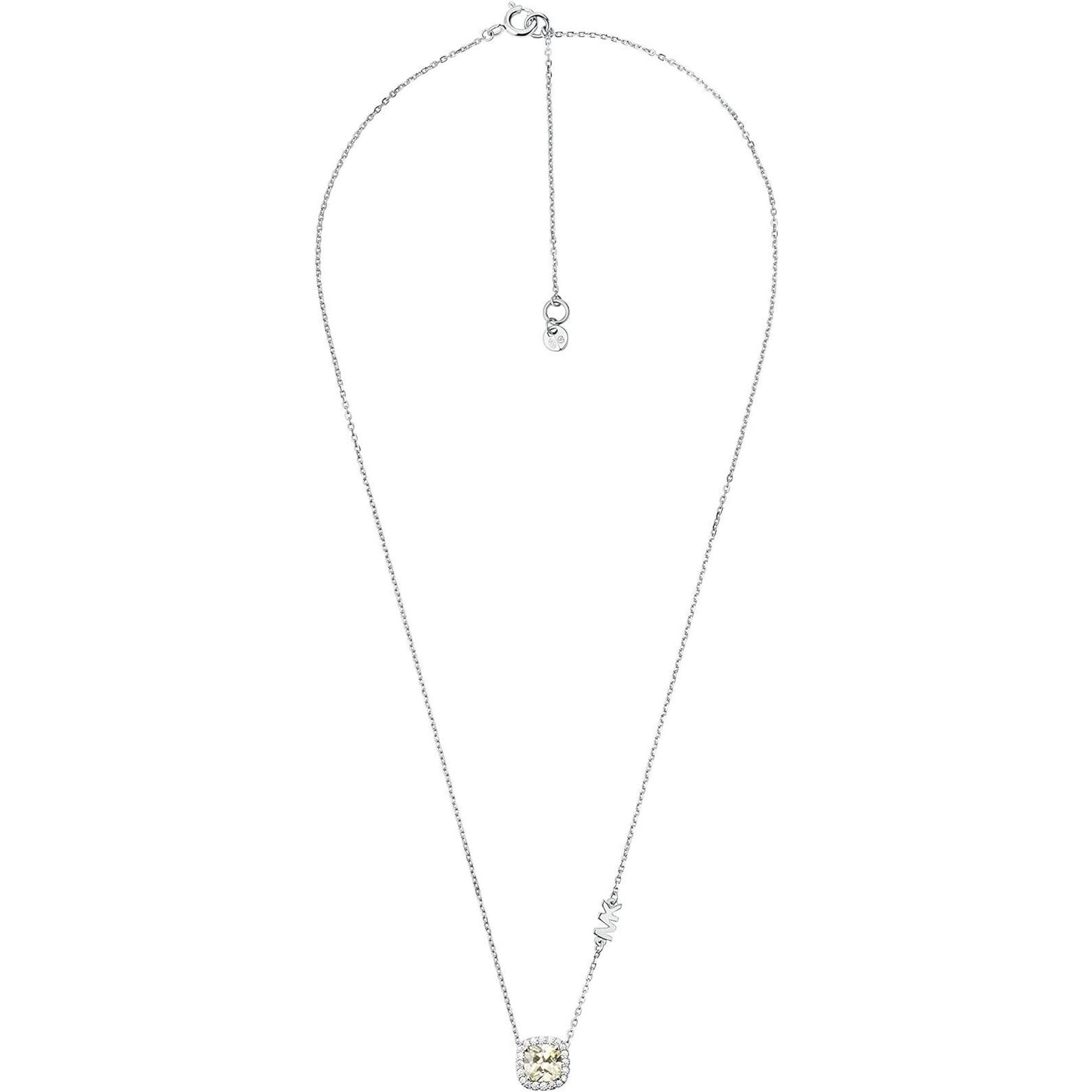 MICHAEL KORS MKC1407BJ040 STERLING SILVER PAVE YELLOW CRYSTAL WOMENS NECKLACE