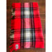 Vintage Troy Robe Wool Throw Fringe Blanket Tartan Red Plaid 64” x 57”