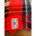 Vintage Troy Robe Wool Throw Fringe Blanket Tartan Red Plaid 64” x 57”
