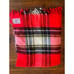 Vintage Troy Robe Wool Throw Fringe Blanket Tartan Red Plaid 64” x 57”