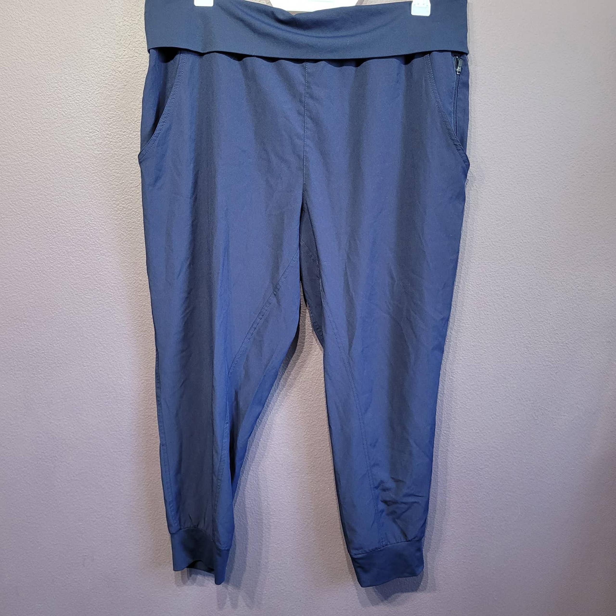 Fabletics women's XXL fold over blue joggers