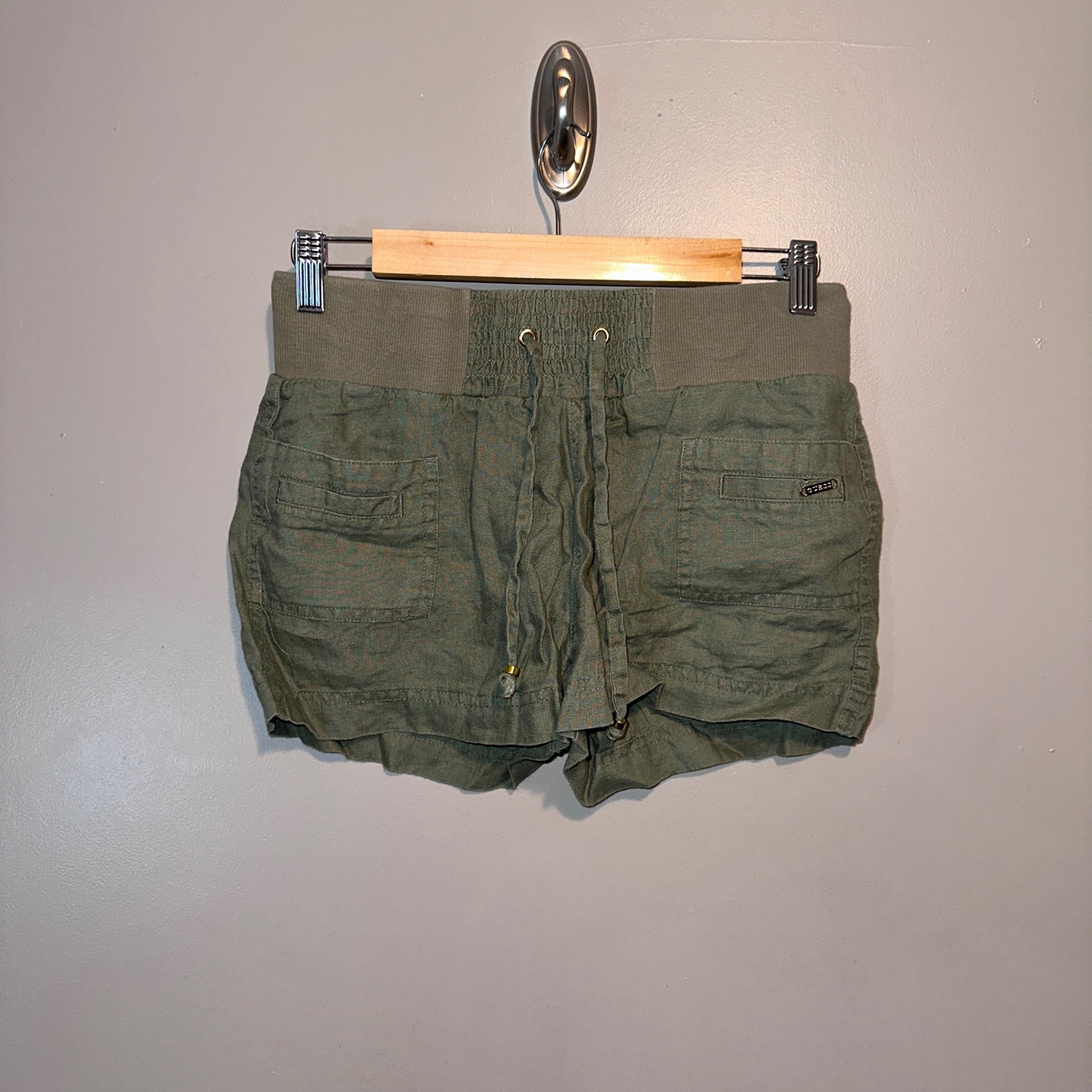 Guess linen pull on cargo shorts