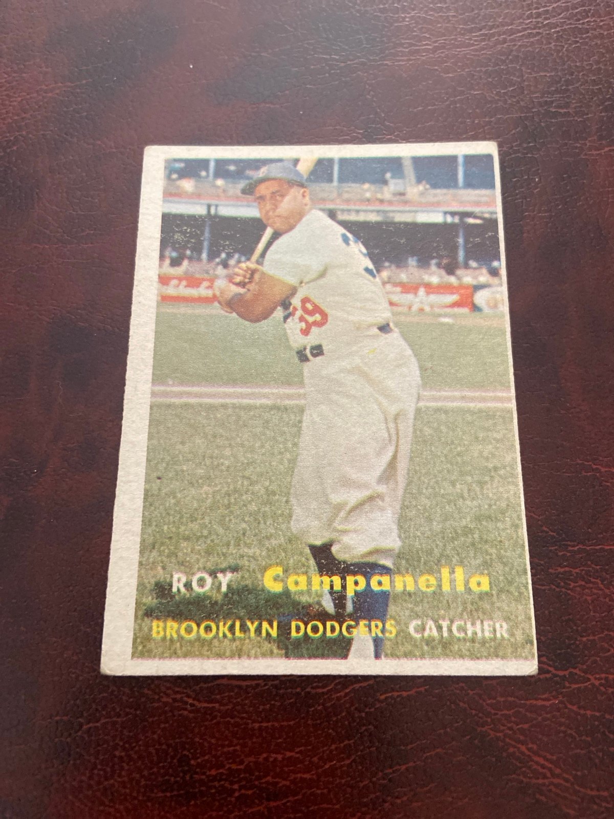 ROY CAMPANELLA 1957 Topps BASEBALL #112 VINTAGE Card MLB BROOKLYN DODGERS HOF