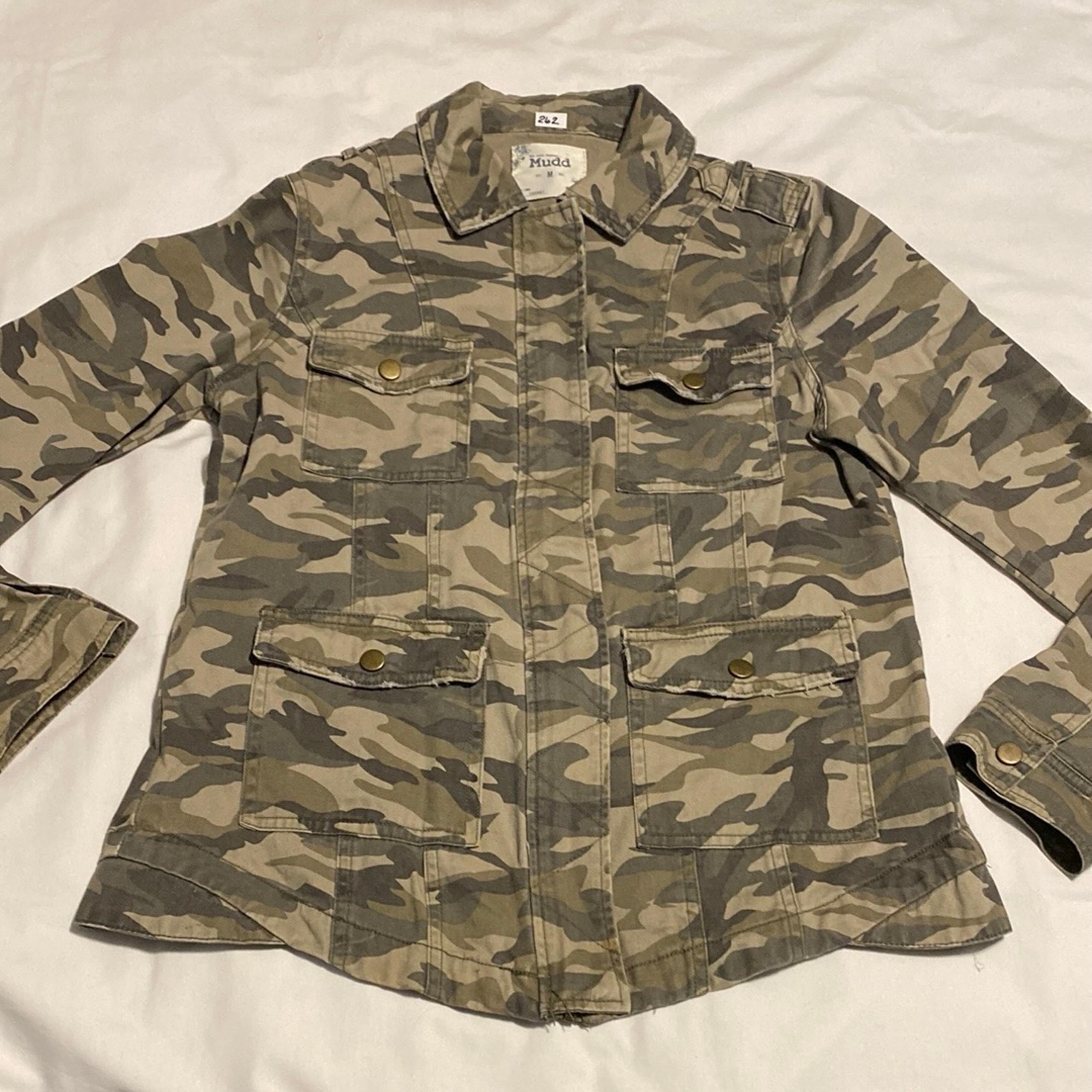Mudd ~ Women Medium Camo Lightweight Denim Jacket Coat w/ Pockets