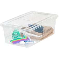 6 QT Plastic Storage Box, Clear, 1 Pack