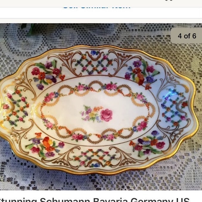 Schumann Bavaria US Zone 22k Oval Dish