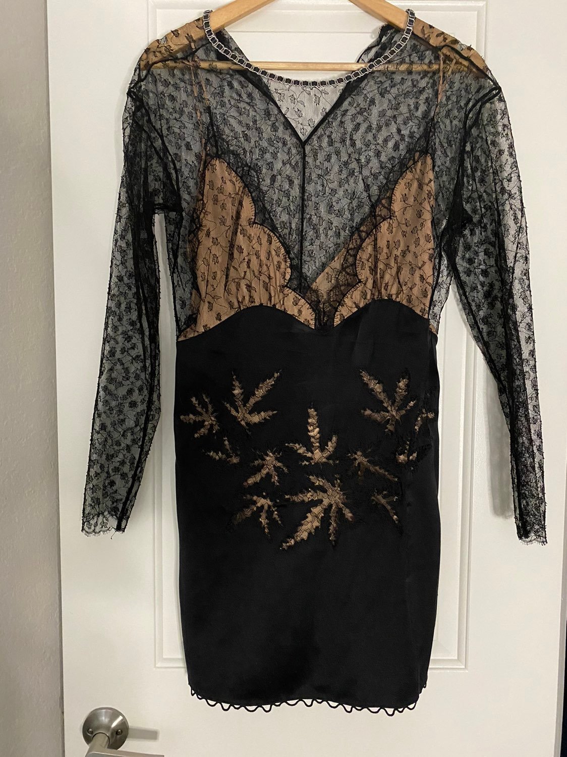 Long sleeve illusion dress alexander wan