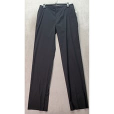 Donna Karan Suit Pants Mens Sz 30 Black Cotton Regular Fit Mid Rise Straight Leg