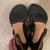 Sergio Rossi brown elastic high heel sandal