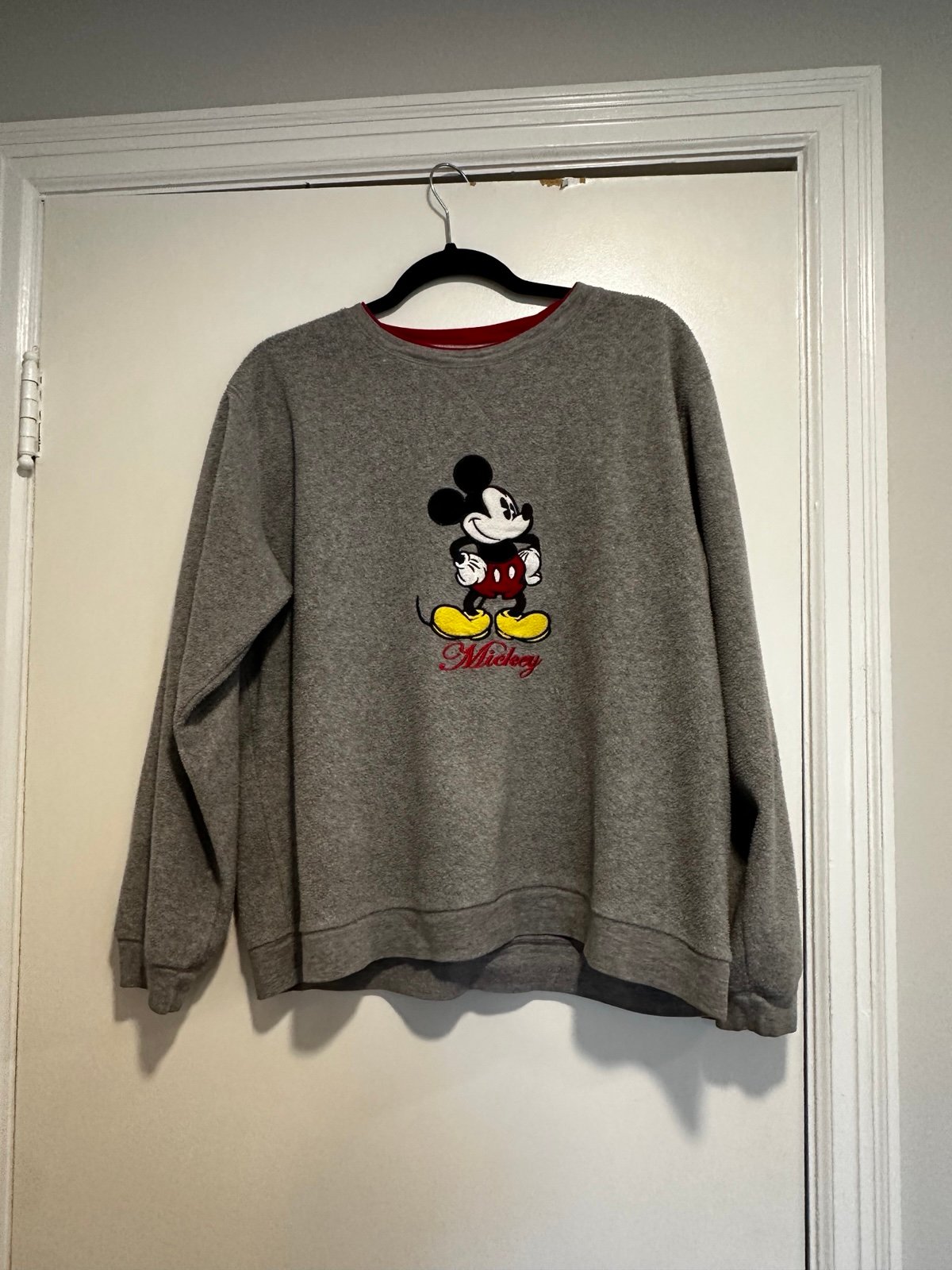 VTG 90s Y2K Mickey Mouse Disney XLarge 16/18 Grey Red collar