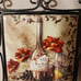 3 Vintage Metal Framed Ceramic Tile Wine and Grapes Wall Hanging Art
